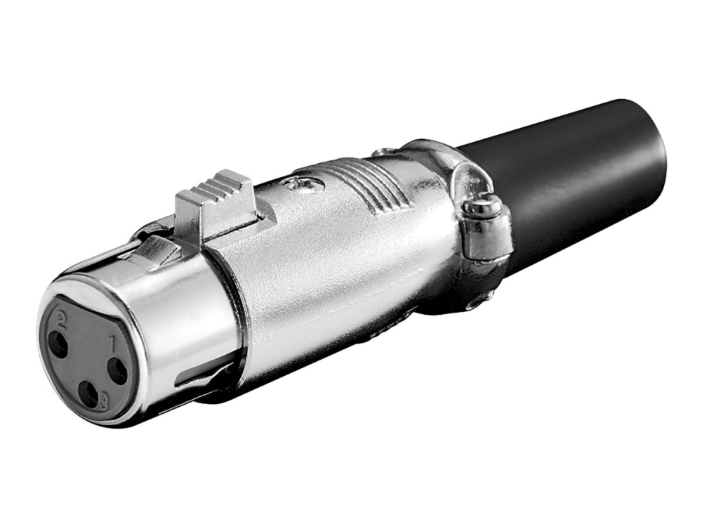 Goobay 11223, XLR-3 pin, Svart, Silver, Honkoppling, Rak, Polyvinylklorid (PVC), Zink, Nickel