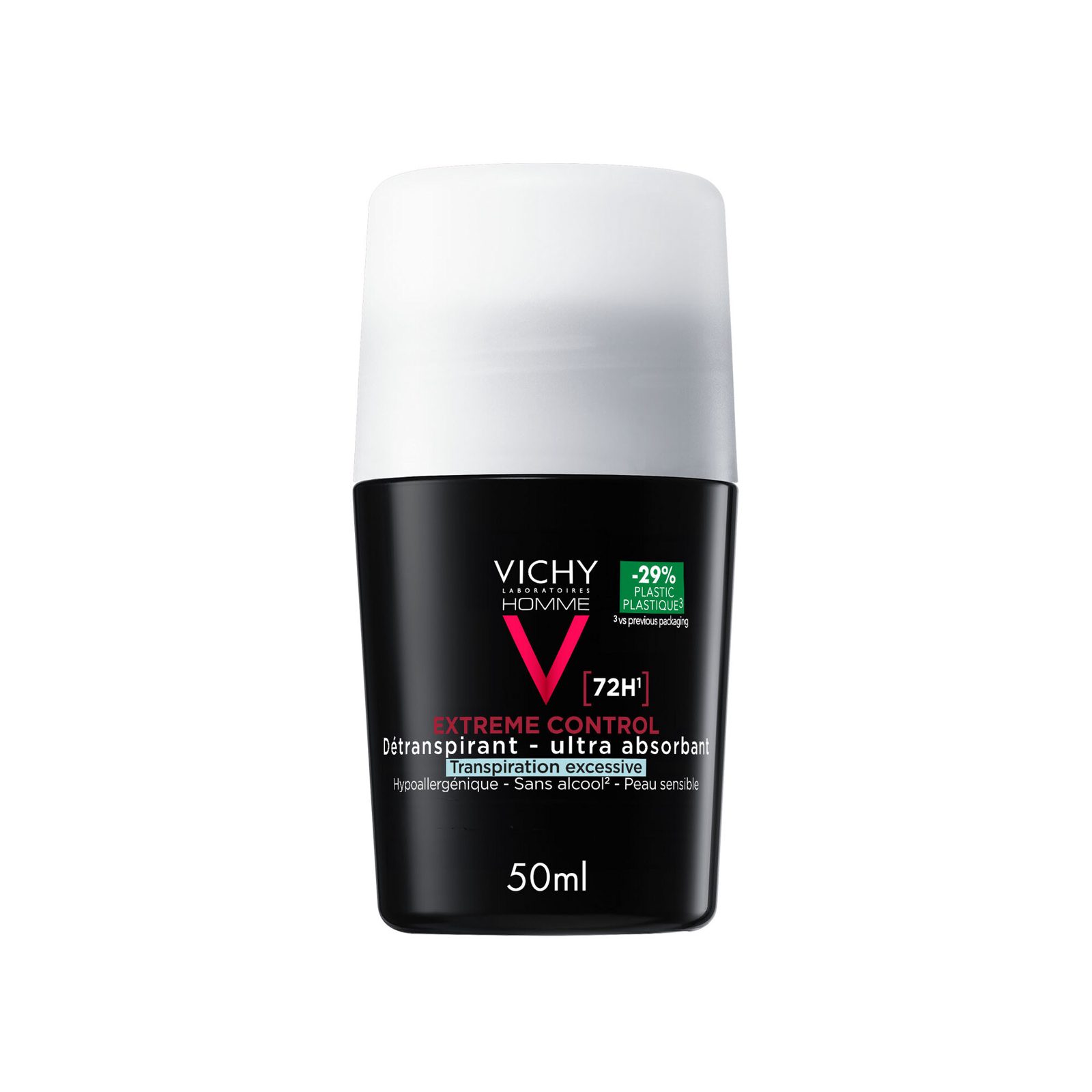 VICHY Homme 72H Extreme Control Antiperspirant Deodorant Roll-On 50 ml