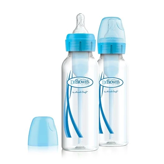 Dr.Browns NarrowNeck Nappflaska 250 ml blå, 2 st
