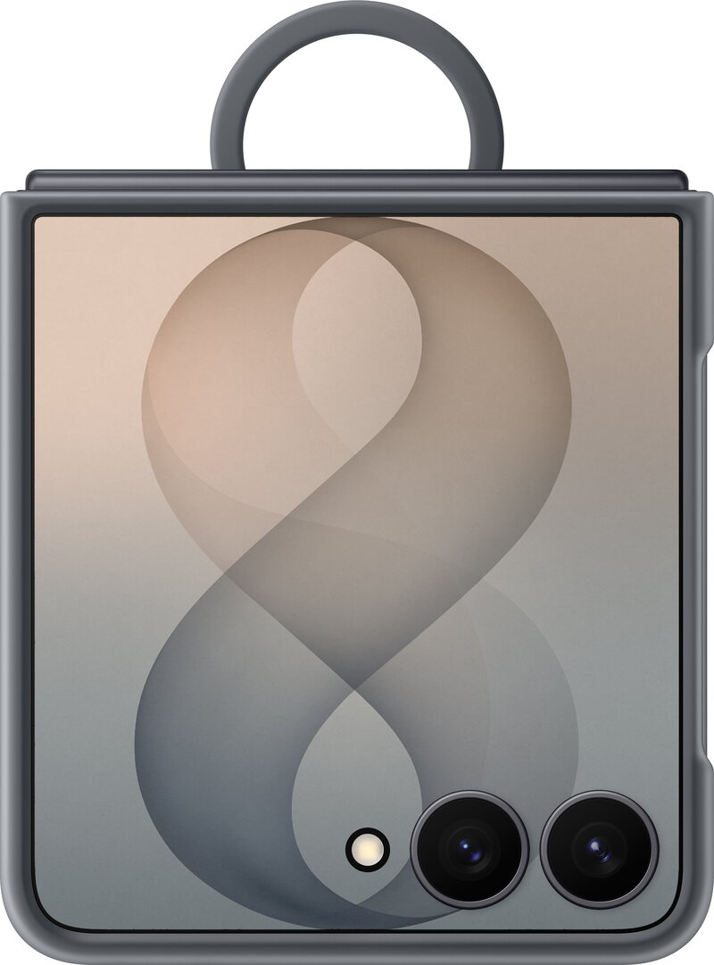 Samsung Galaxy Z Flip8 silikonfodral med ring, grå, bild 5