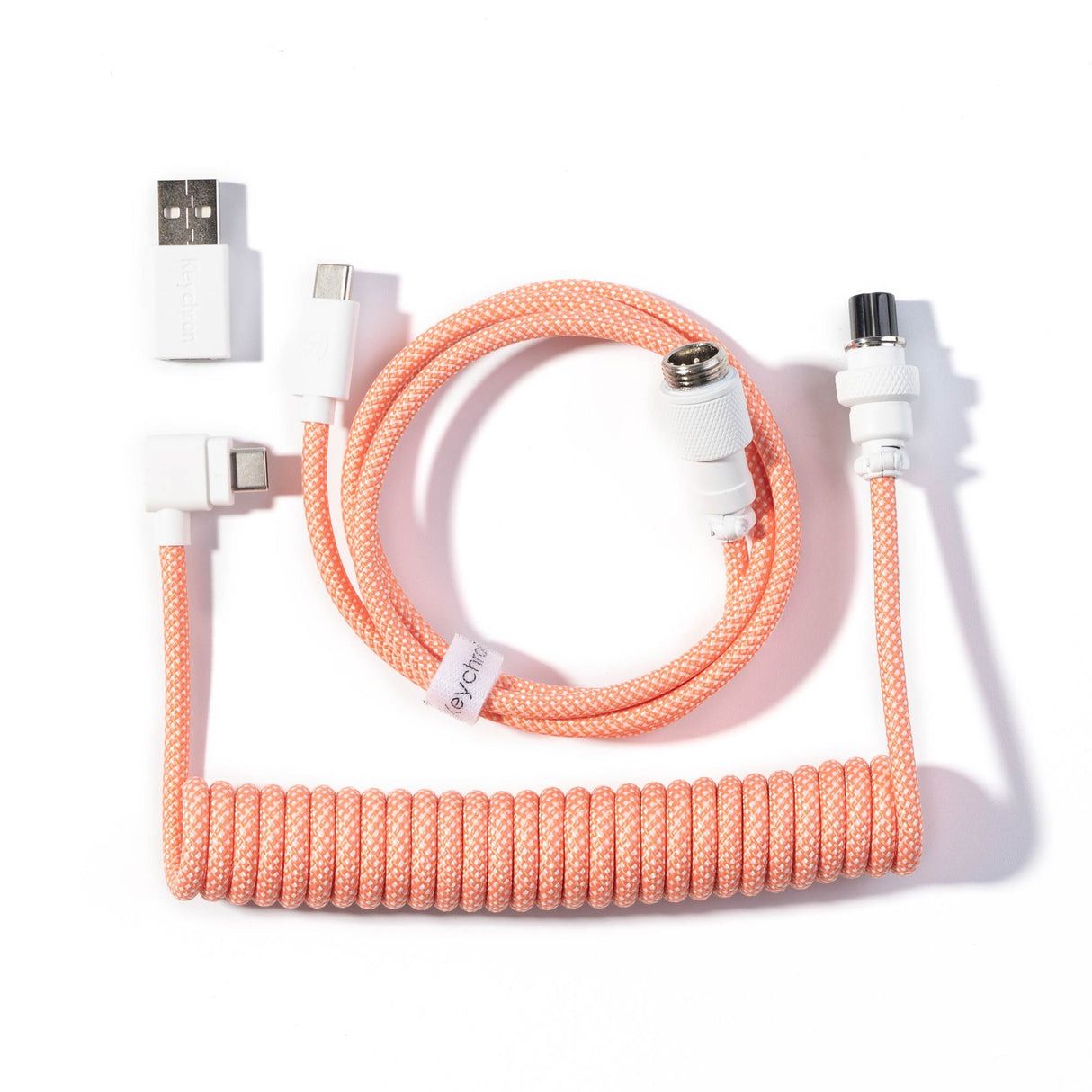 Keychron Coiled Aviator Cable 8K Vinklad Rosa/Orange