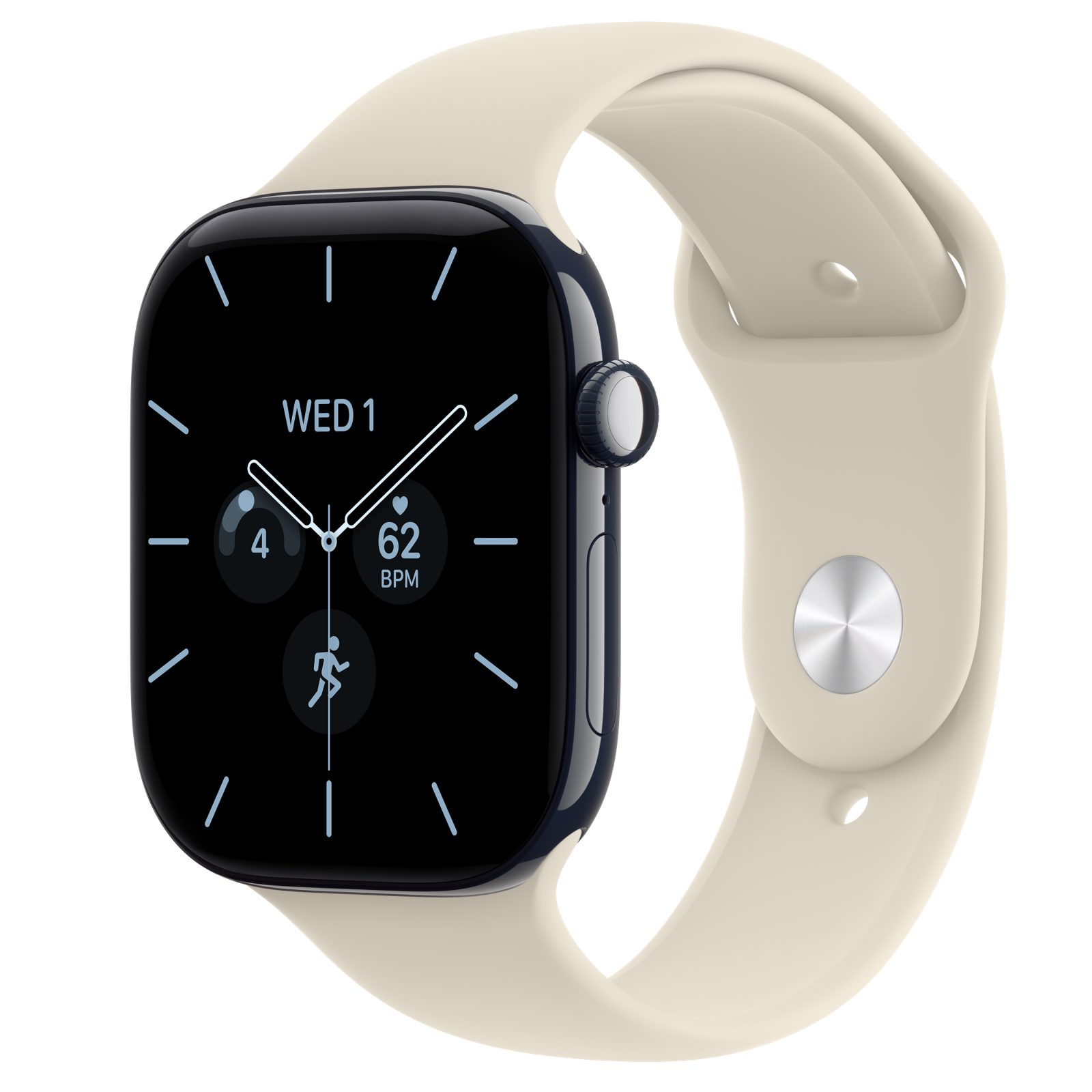 Apple Watch Series 12 (GPS + Cellular) • Keramikboett nattblå, 46 mm • Sportband sand
