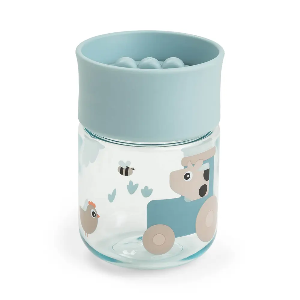 Done by Deer learning cup 360° Tiny farm, blue, bild 2