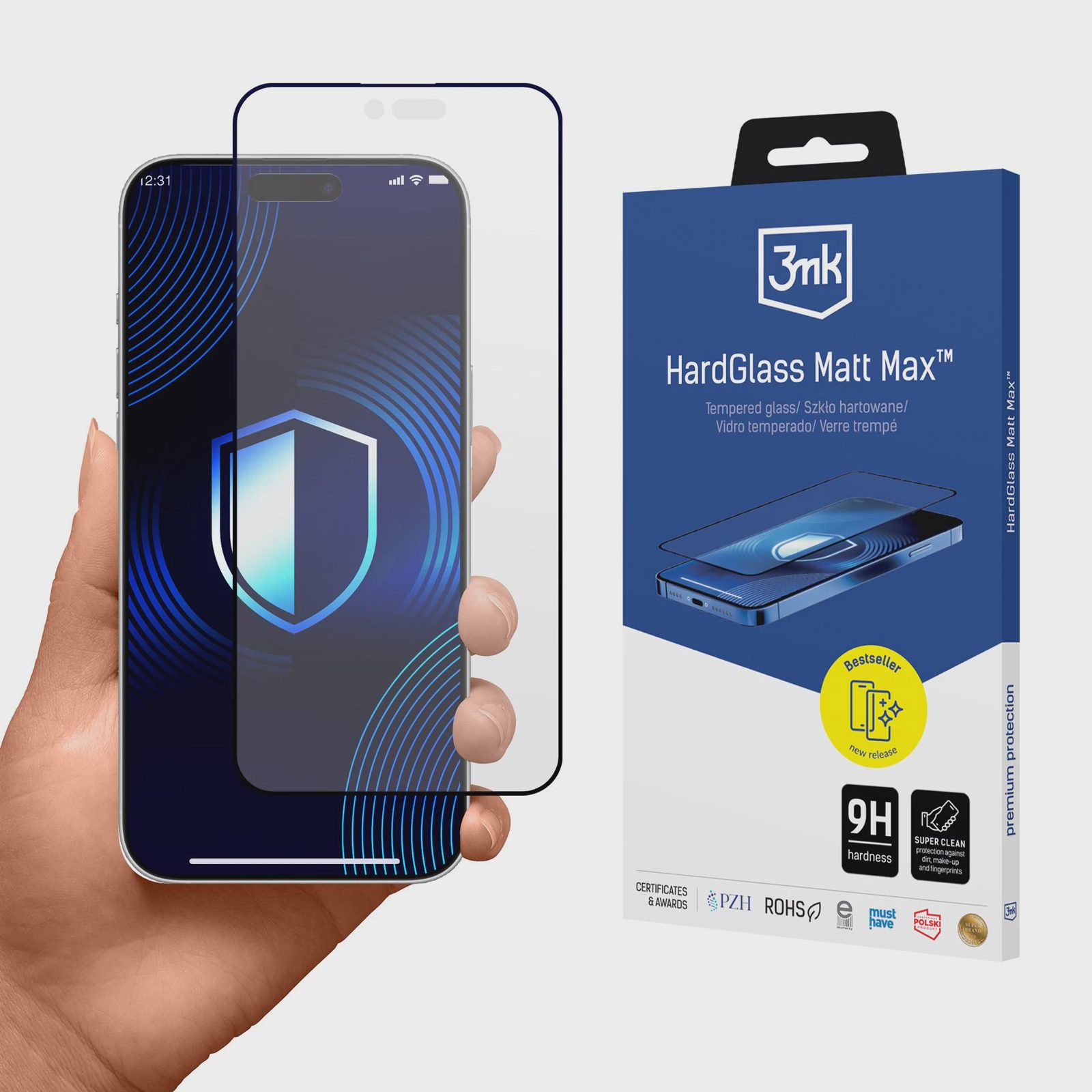 Matt härdat glas 3mk HardGlass Matt Max för Apple iPhone 17 Air