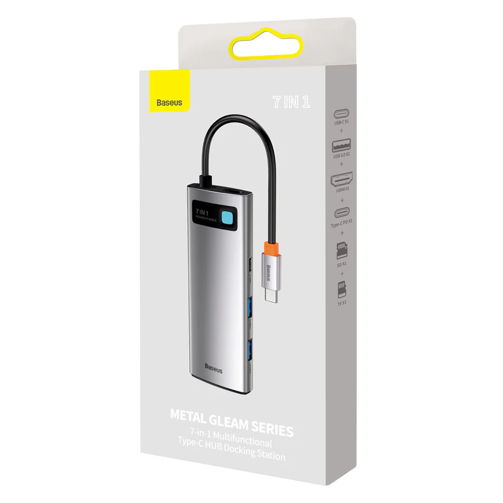 Baseus 7-i-1 adapter WKWG020113 Hub USB-C till 2x USB 3.0 + HDMI + 2x USB-C + microSD/SD-läsare, bild 5