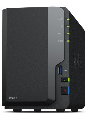 Synology DS223 2-Bay nätverksanslutet förvaringsfodral