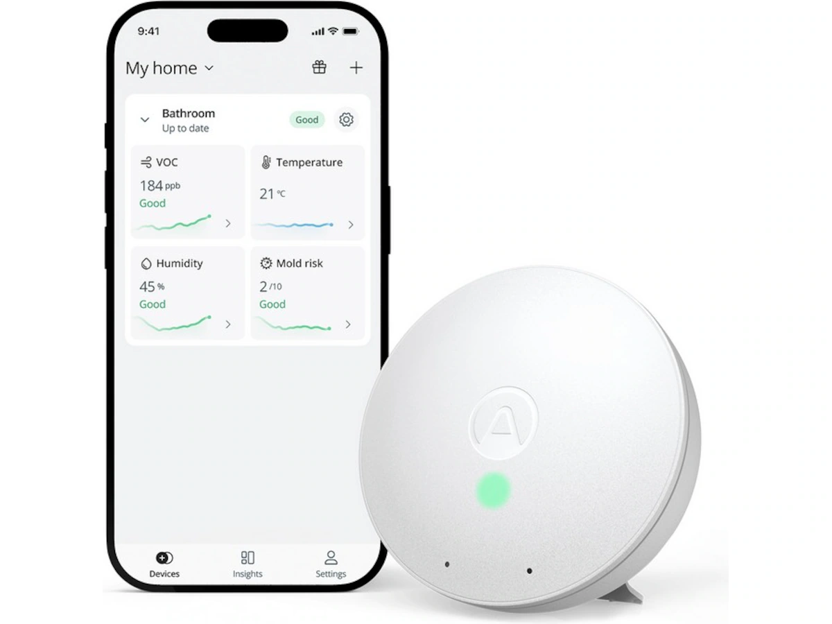 Airthings Wave Mini luftkvalitetsmätare (vit)