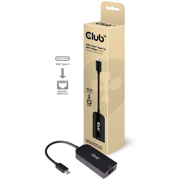 Nätverksadapter Club 3D CAC-1520, USB-C 3.2 Gen 1 till 2.5Gbe/RJ45, bild 3