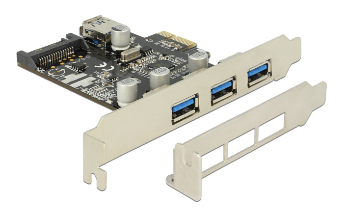 PCI Express-kort DeLOCK 3xUSB 3.0 extern + 1xUSB 3.0 intern Typ-A, bild 2