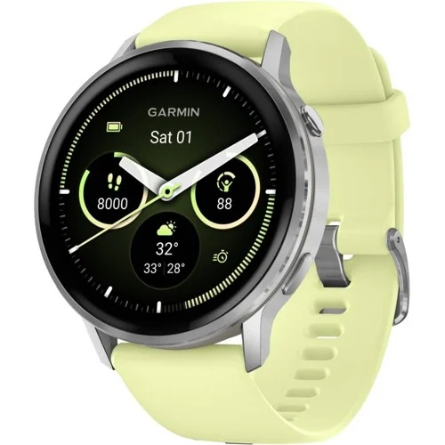 Garmin Venu 4 45 mm smartwatch, silver/citrongul
