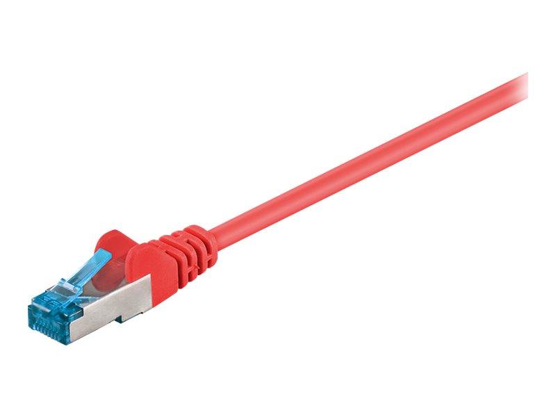 goobay - Nätverkskabel - RJ-45 (hane) till RJ-45 (hane) - 25 cm - SFTP, PiMF - CAT 6a - halogenfri, formpressad, hakfri - röd
