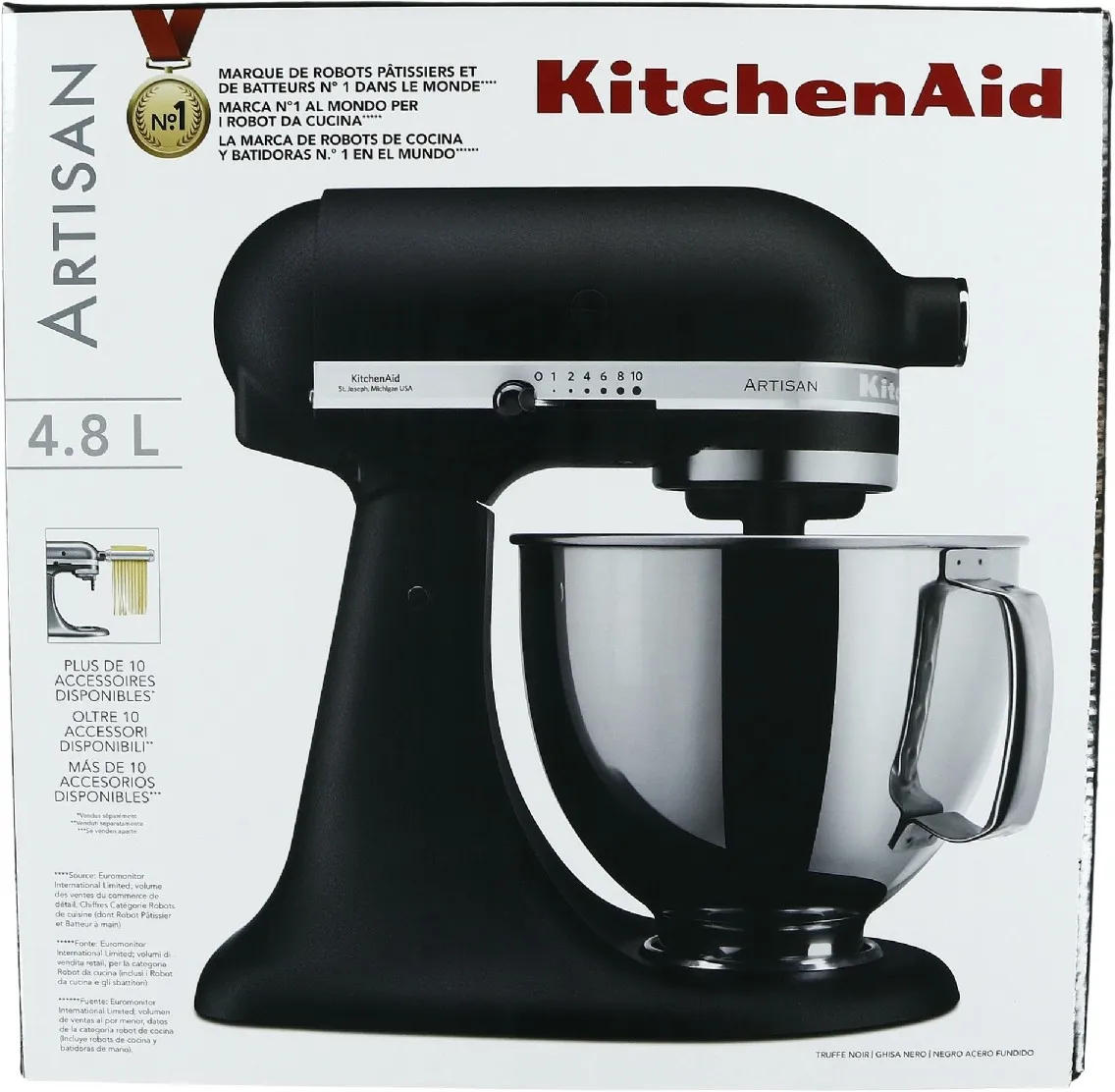KitchenAid Artisan 5KSM175PSEBK - Köksmaskin - 300 W - gjutjärnssvart