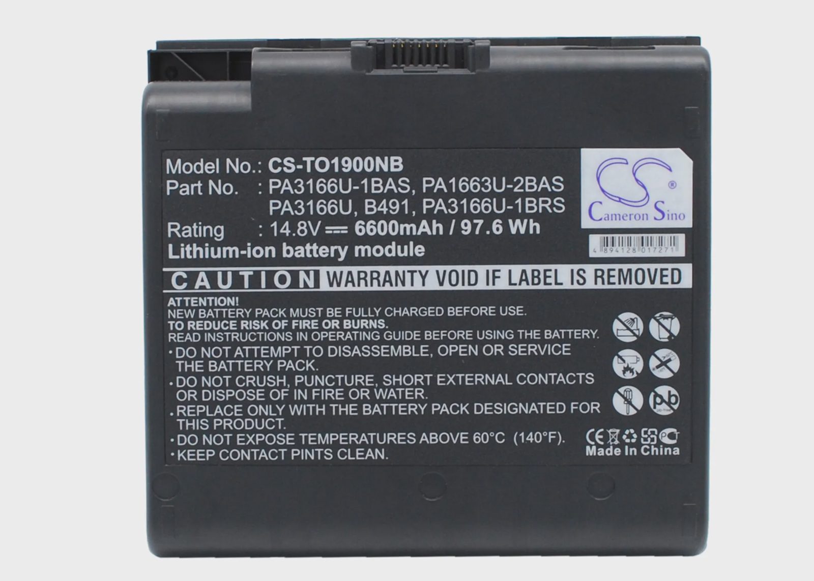 Batteri till Bärbar dator, laptop för Toshiba Satellite 1900, Satellite 1905 m.fl.