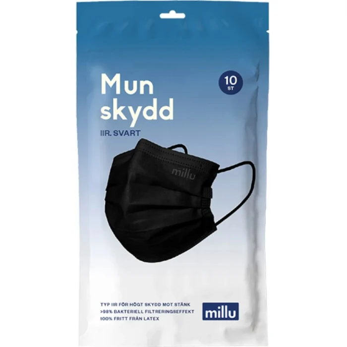 Millu Munskydd IIR Svart, 10 st
