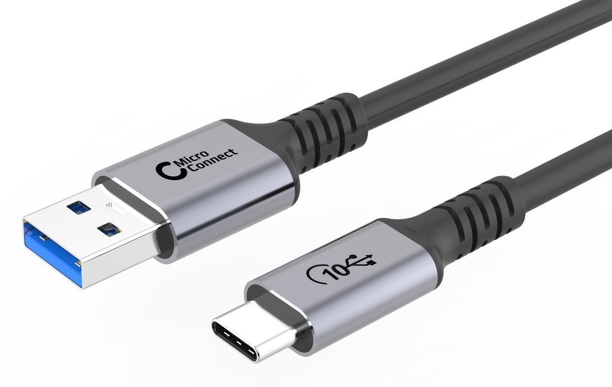 USB-kabel MicroConnect Premium USB-A till USB-C, 10Gbps, USB 3.2 Gen.2, 60W, 0,5m - Svart, bild 3