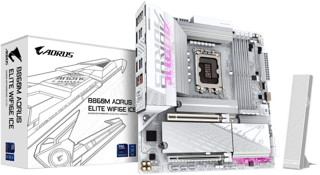 Gigabyte B860M Aorus Elite Wi-Fi 6E Ice, bild 3