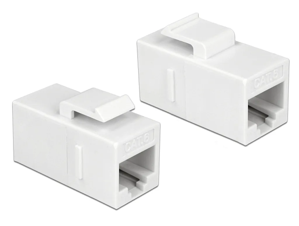 Delock Keystone Module RJ45 till RJ45 Cat.6 UTP – vit