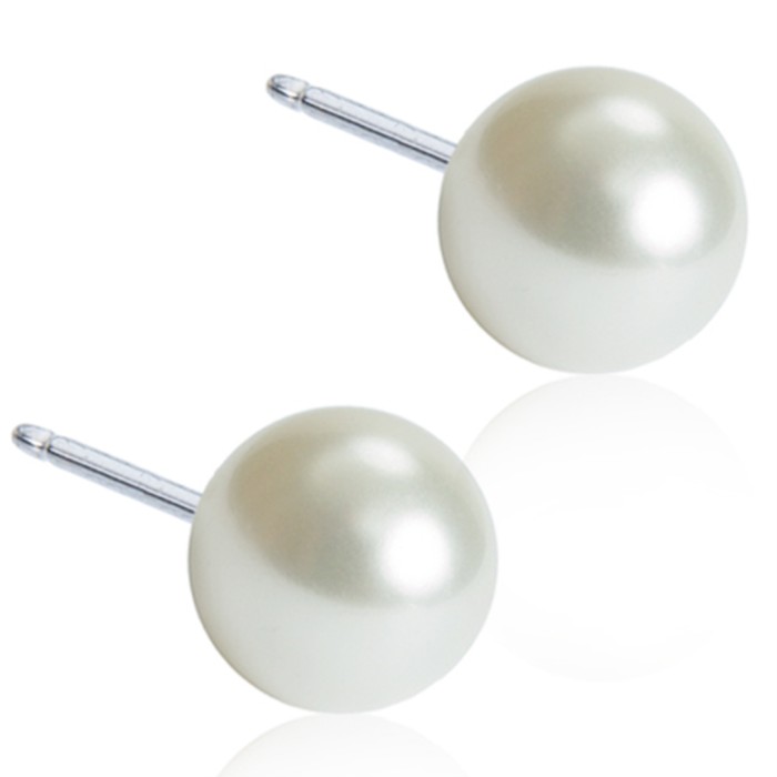 Blomdahl White Pearl Vit 6 mm