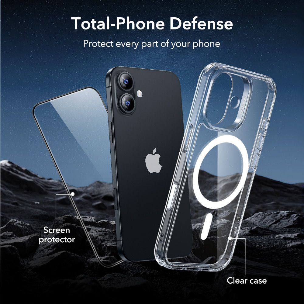 ESR Classic Hybrid MagSafe + härdat glas-set för iPhone 17 – transparent, bild 5