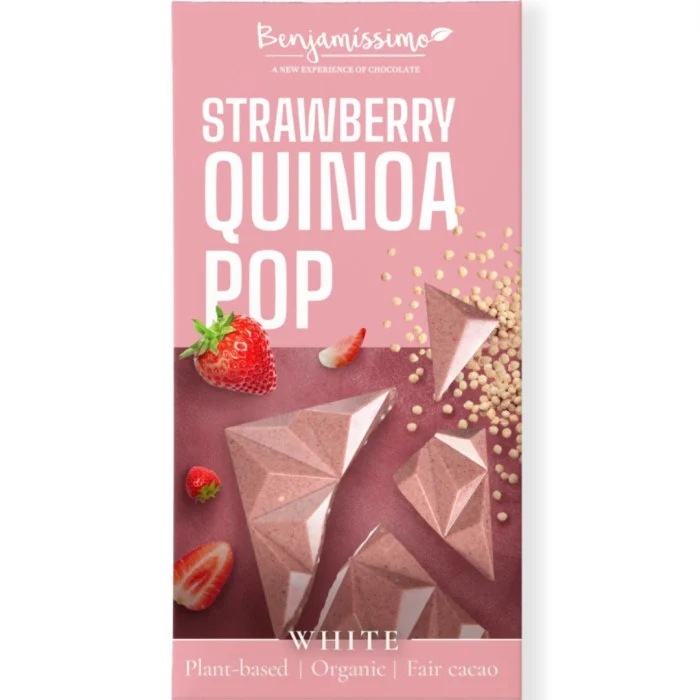 Benjamissimo Choklad Vit, Jordgubb & Quinoa, 60 g