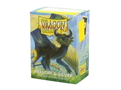 Sleeves Dragon Shield Matte Dual - 63 x 88 mm Yellow & Silver