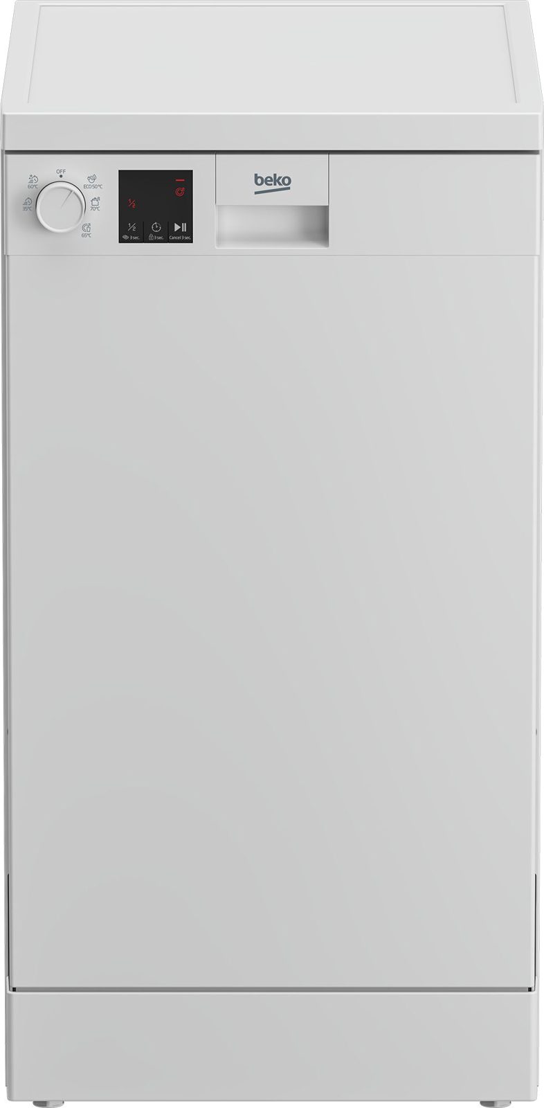 BEKO DVS05024W diskmaskin fristående - Bredd: 45 cm - Höjd: 85 cm - LED-belysning - För 10 kuvert - Vit, bild 2