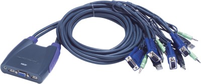 Systemswitch Aten CS64US, 4-vägs KVM, VGA, USB, ljud