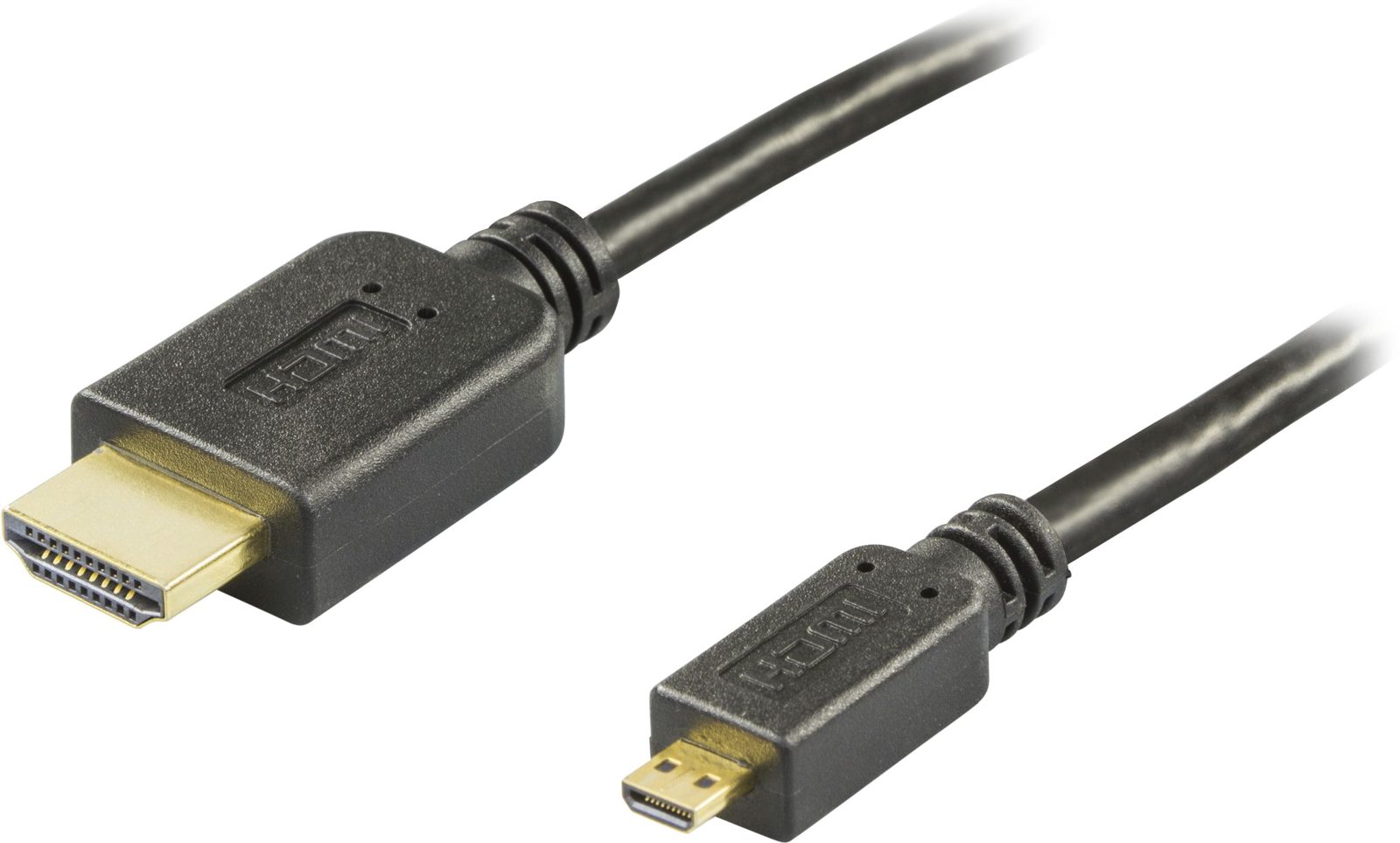 HDMI till Micro-HDMI kabel, High Speed with Ethernet, ha-ha, svart, 5 meter, bild 2