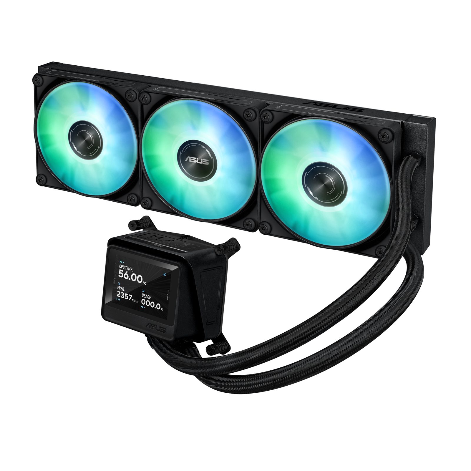 Asus MAX Gaming LC 360 ARGB LCD, 3x120 mm fläktar - Svart, bild 3
