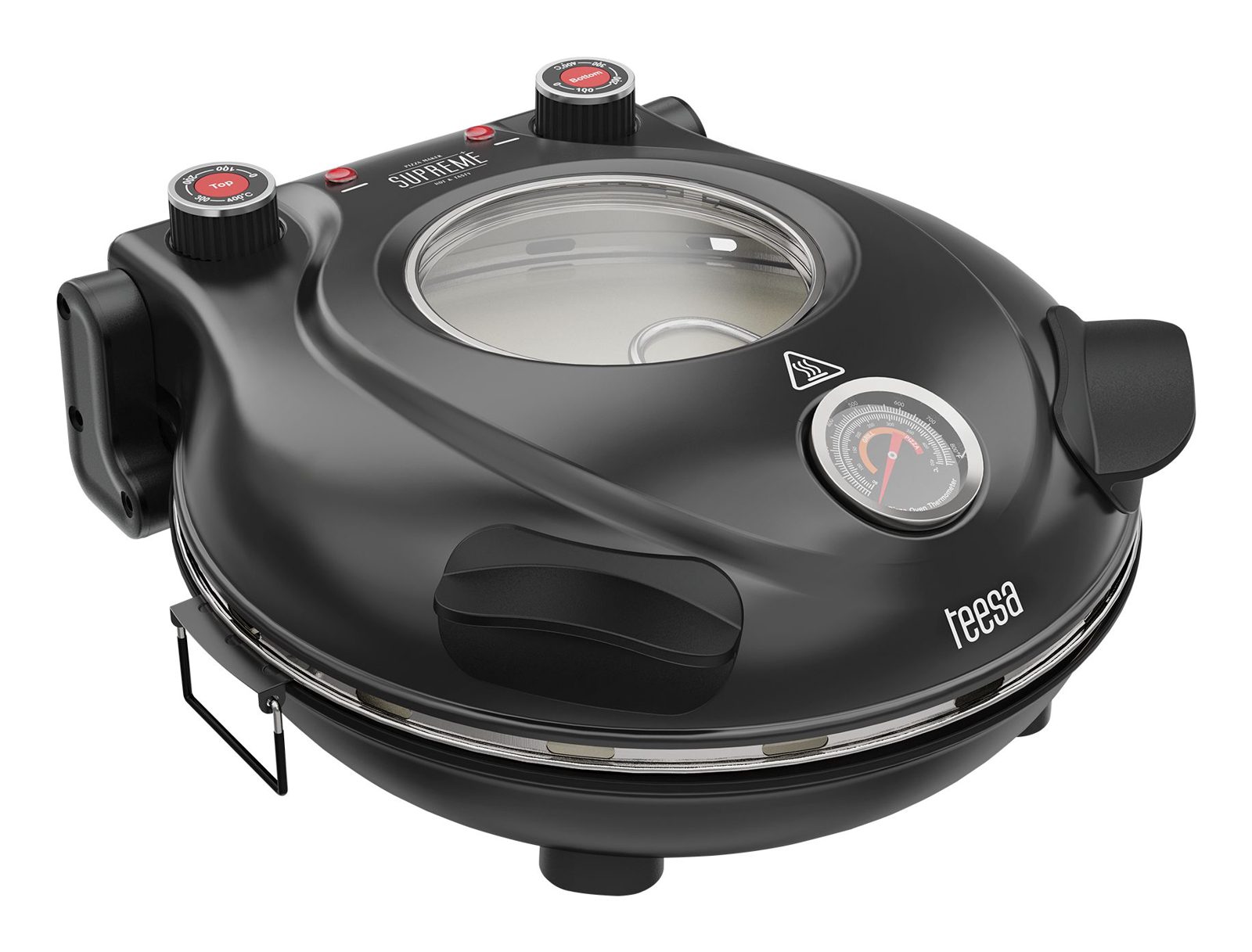 Teesa Supreme, 1 pizza/pizzor, Svart, 400 ° C, 320 x 320 mm, 0,84 m, 1200 W