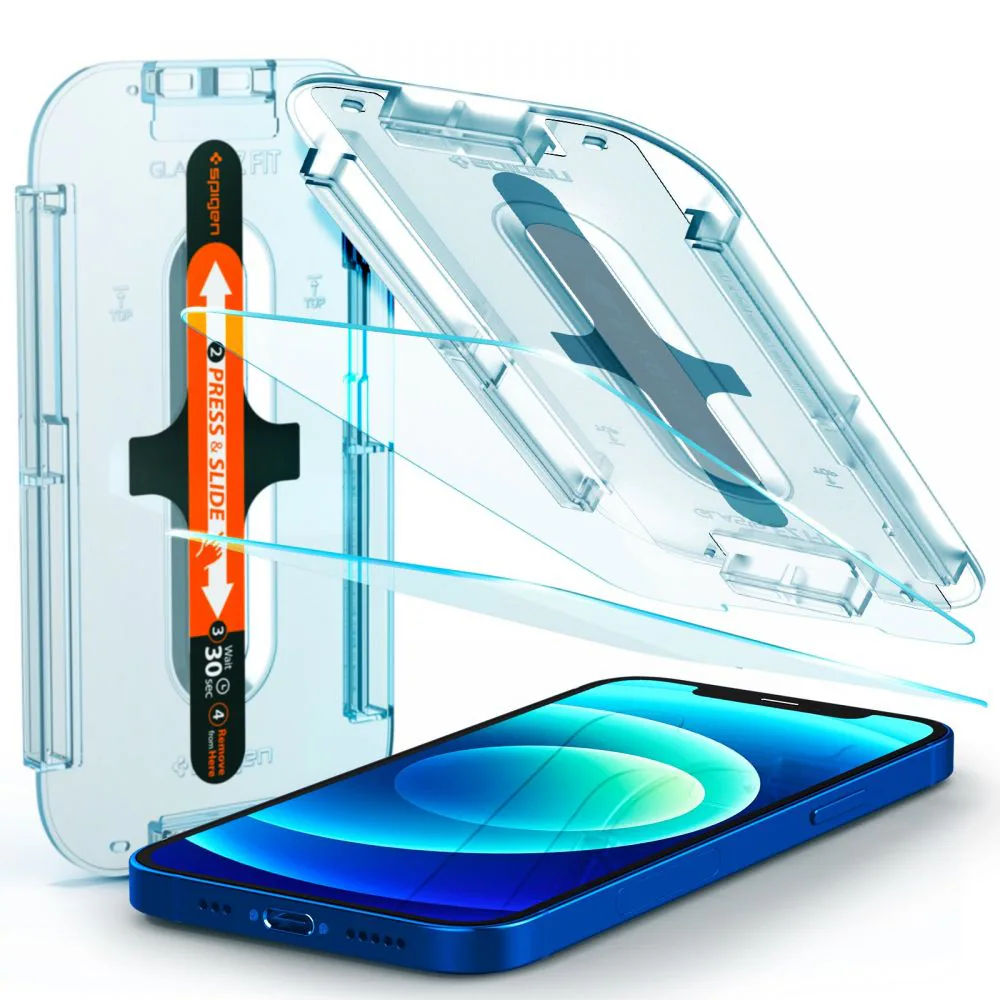 Spigen Glas.tR EZ Fit härdat glas för iPhone 12 / iPhone 12 Pro - 2 st.