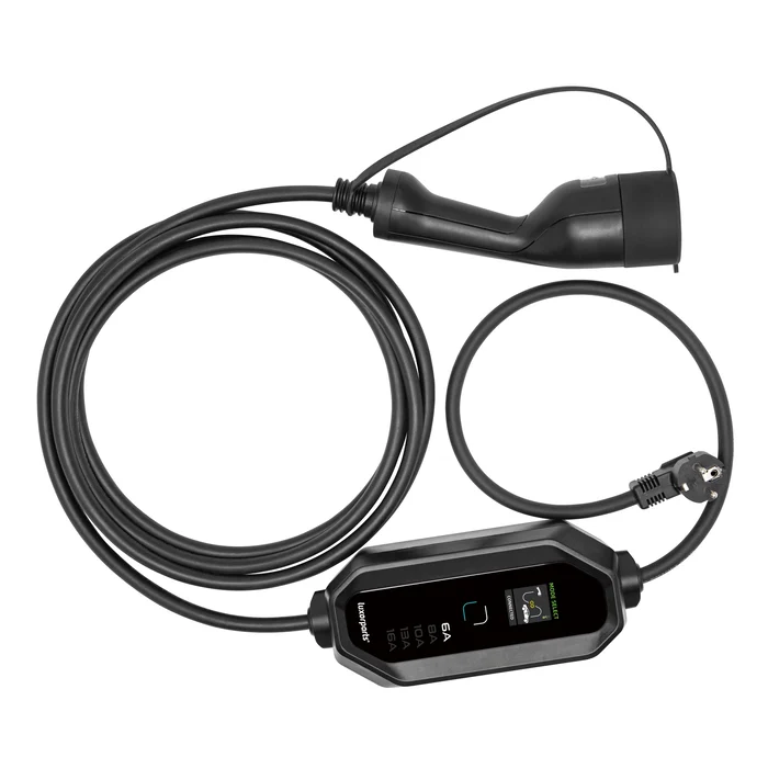 Luxorparts Bärbar elbilsladdare/laddkabel Typ 2 med stickpropp (schuko) 5 m