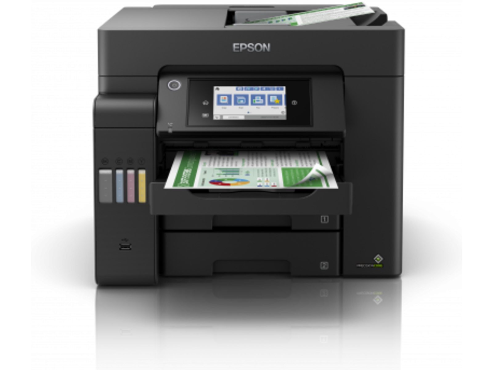 Epson EcoTank ET-5850, skrivare + scanner + kopiator + fax, 25/25 ppm ISO, 1200x2400 dpi scanner, display, ADF, AirPrint, USB/LAN/WiFi, bild 3