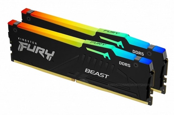 Kingston 32GB (2x16GB) DDR5 5600MHz CL40 FURY Beast RGB, bild 5