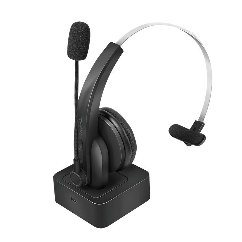 LogiLink BT0059 mono-headset med Bluetooth, on-ear, sort