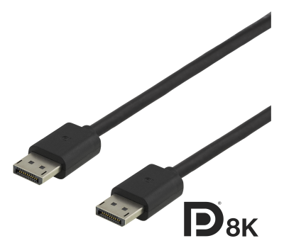Deltaco DisplayPort Kabel 8K Svart (1.5 meter)
