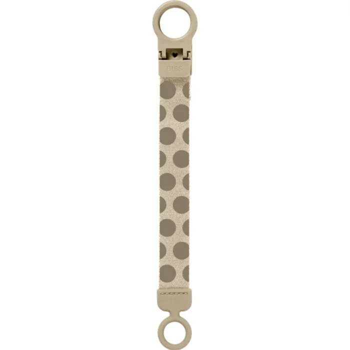 BIBS Studio Pacifier Clip Loop Polka Mega Vanilla Dark Oak, bild 2