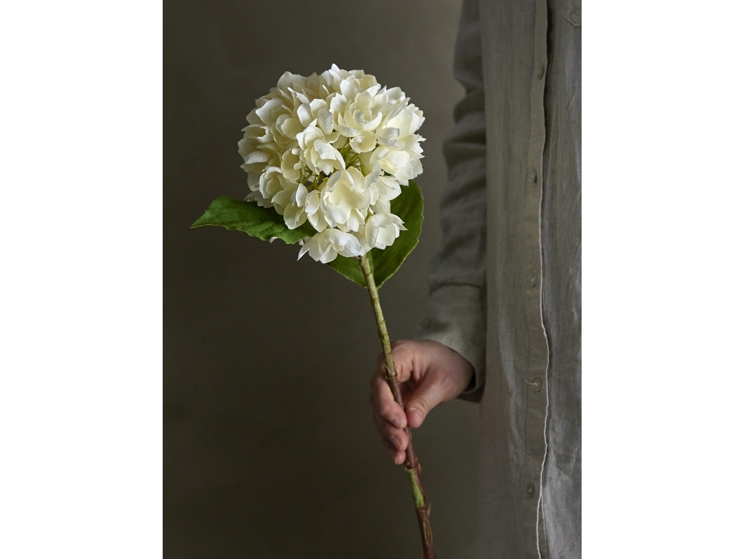 BLOOMINGVILLE Hortensia stjälk vit konstgjorda blommor