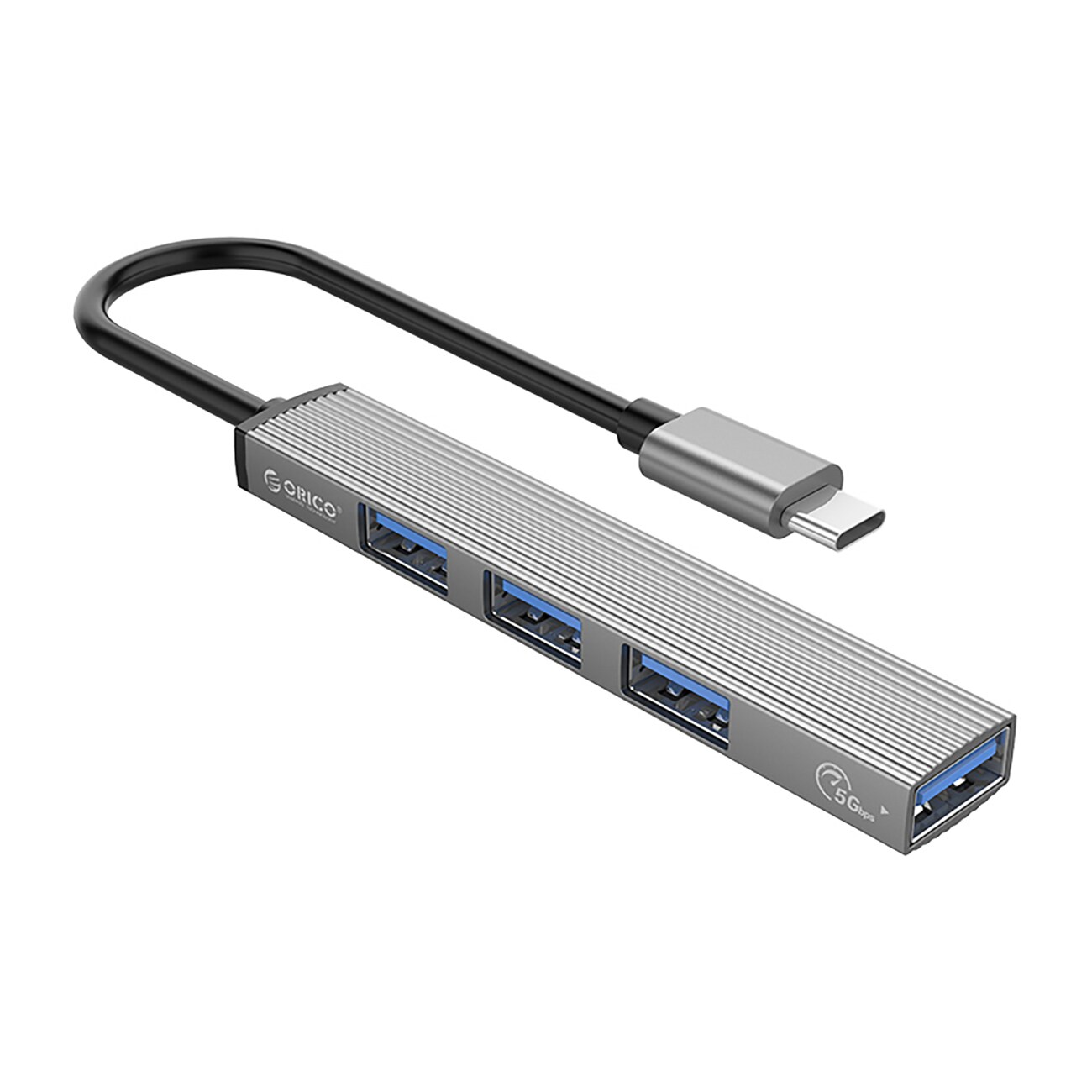 Orico AH-13 USB-C Hub Dockningsstation 1x USB-A 3.0 + 3x USB-A 2.0 - Grå, bild 2