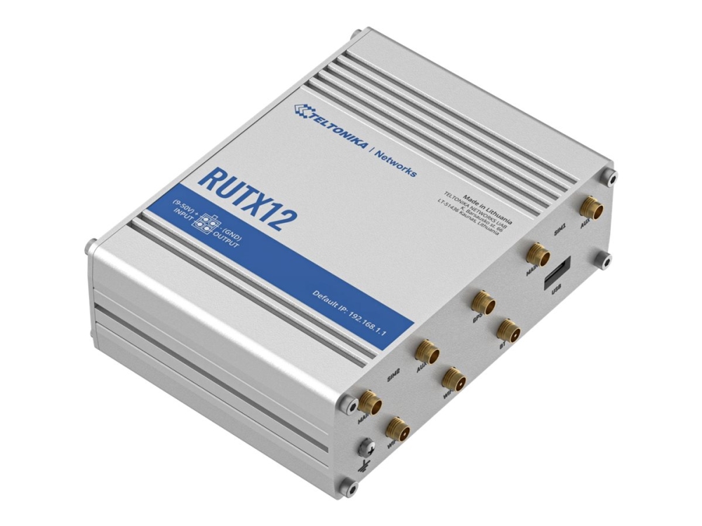 Teltonika RUTX12 - Trådlös router - WWAN 5-portars switch - 1GbE, PPP, Modbus Dubbelband