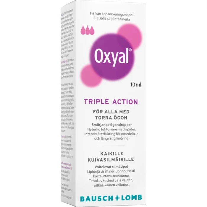 Oxyal Triple Action ögondroppar pumpflaska, 10 ml