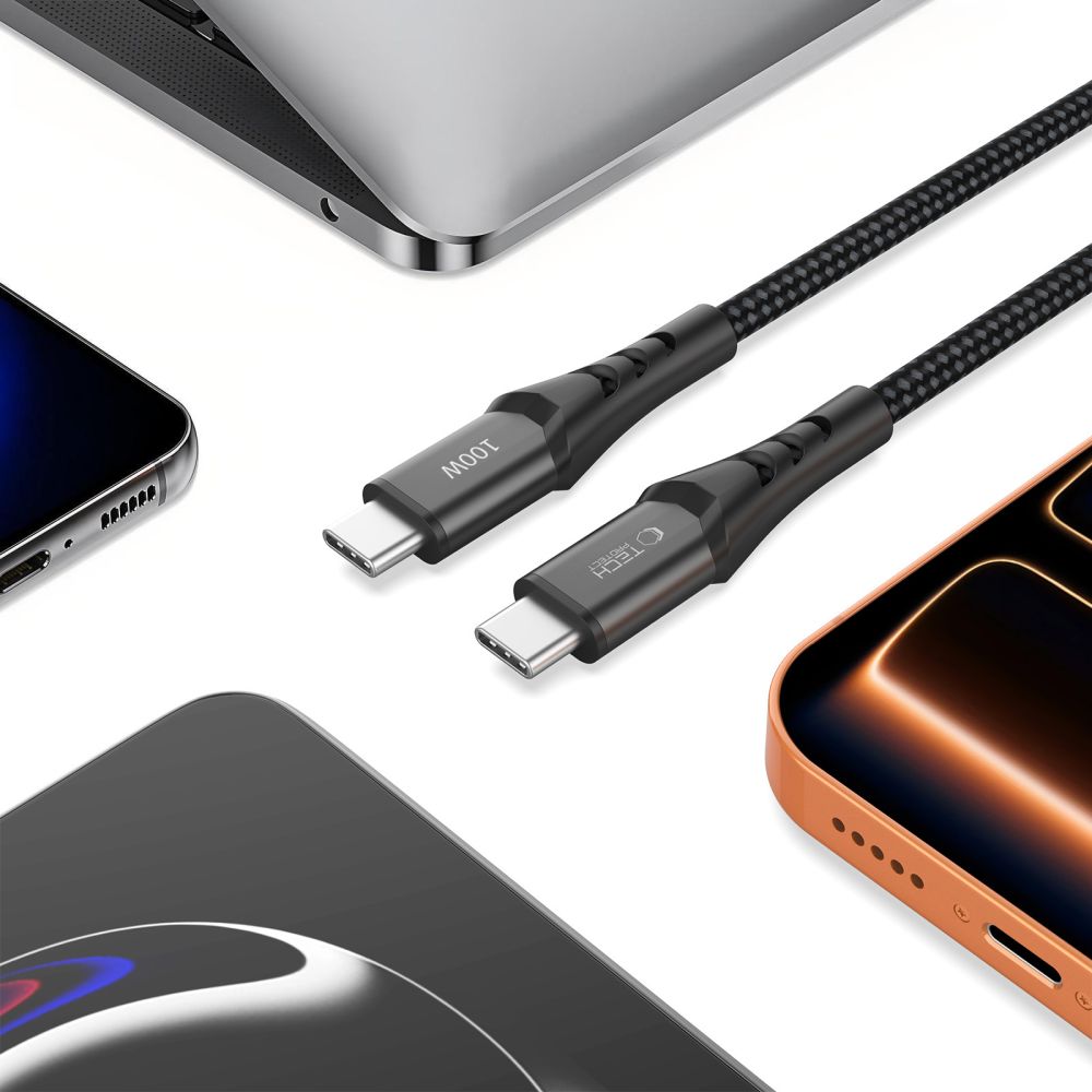 Tech-Protect Ultraboost UB11T USB-C / USB-C PD 100 W / QC3.0-kabel 200 cm – svart, bild 4