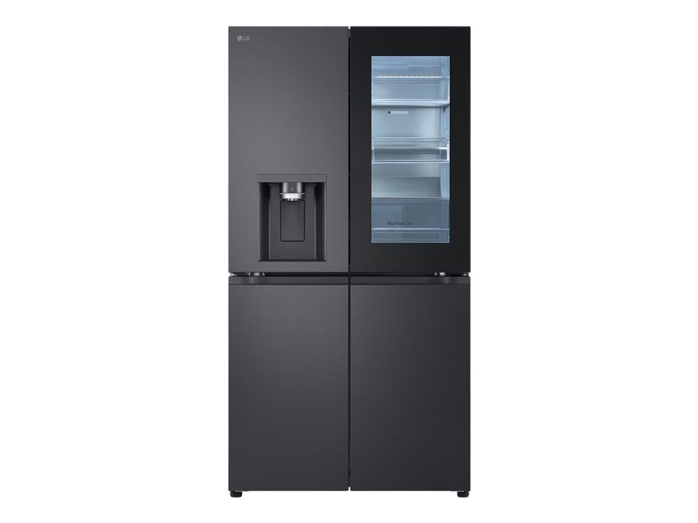 LG GMG960EVJE - Kylskåp/frys - nedre frys med fransk dörr med vattenbehållare, isbehållare - Wi-Fi - bredd: 91.4 cm - djup: 72.9 cm - höjd: 179.2 cm - 638 liter - Klass E - essens svart stål