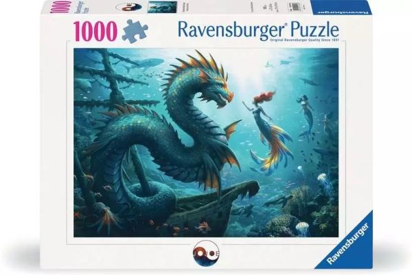 Ravensburger Pussel: Enchanted Depths Dragon Mermaid 1000 Bitar