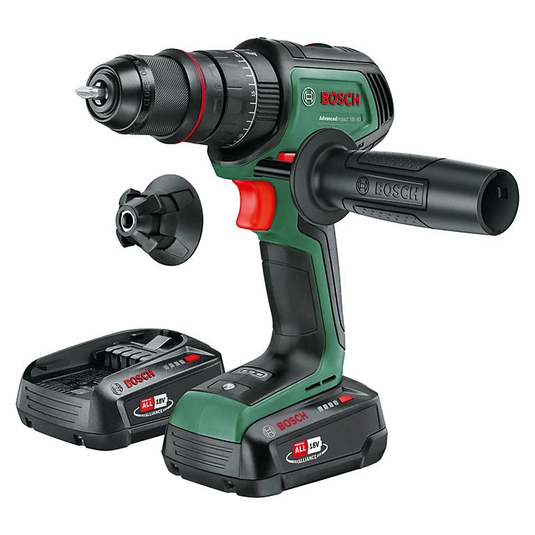 Bosch AdvancedImpact 18V-80 slagborrmaskin QuickSnap 2x 2,5 Ah-batterier + låda