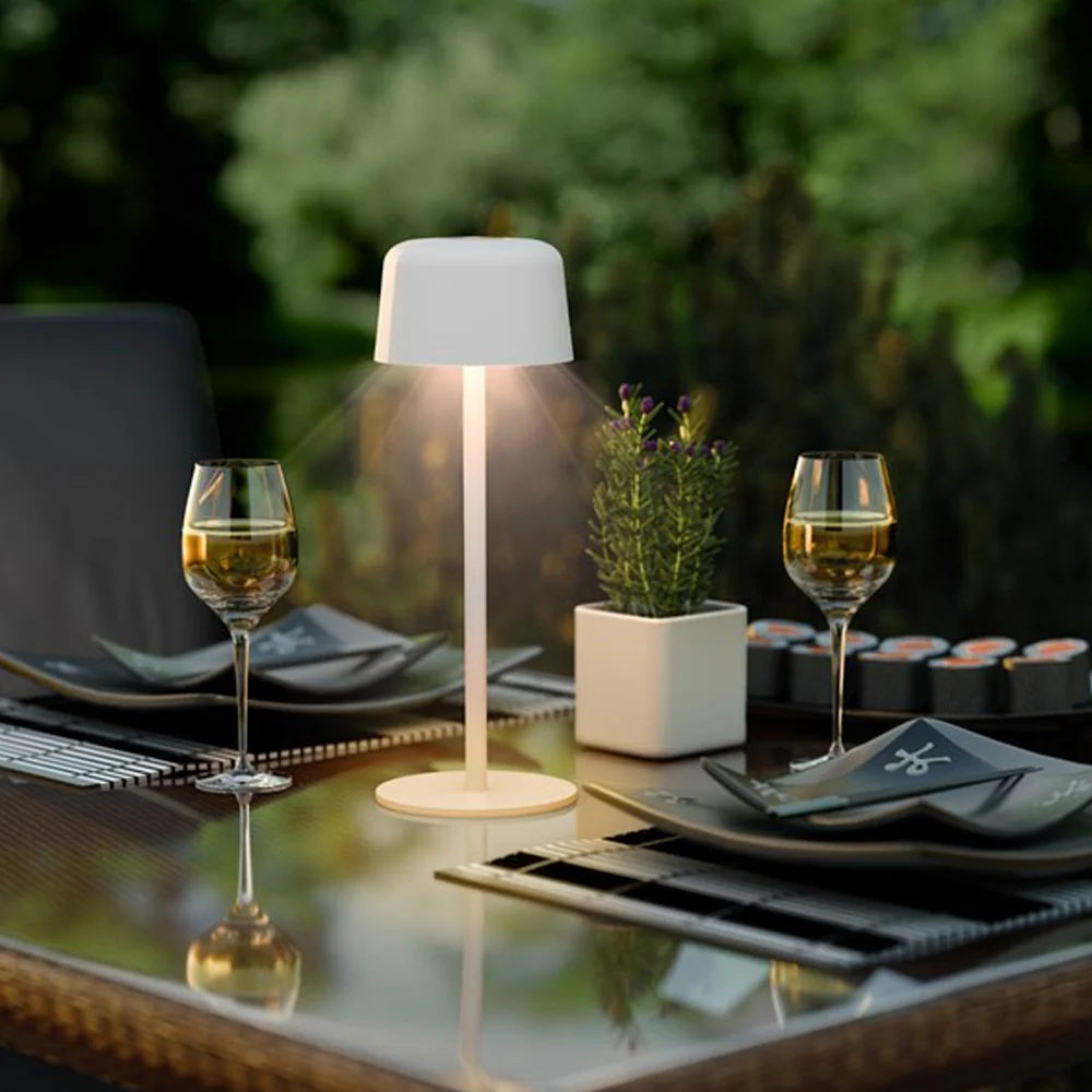 Trådlös LED-bordslampa 25 cm Vit