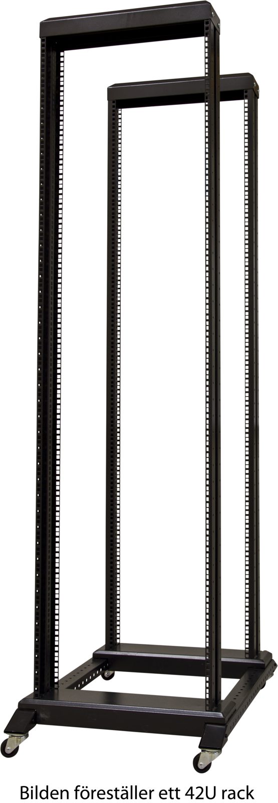 TOTEN, 19" golvrack på hjul, 37U, 600x800mm, omonterat - Svart