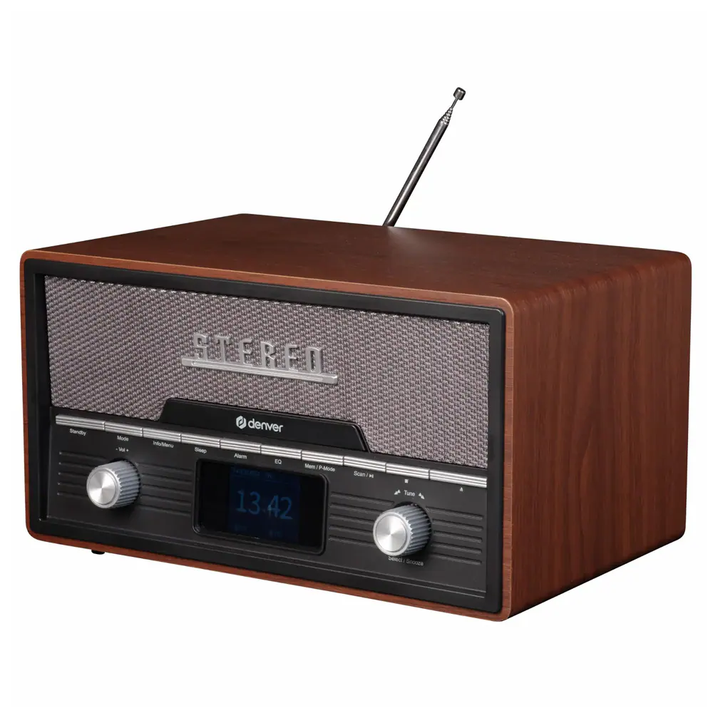 DENVER MDA-525DW - Ljudsystem - 2 x 50 Watt - mörkt trä