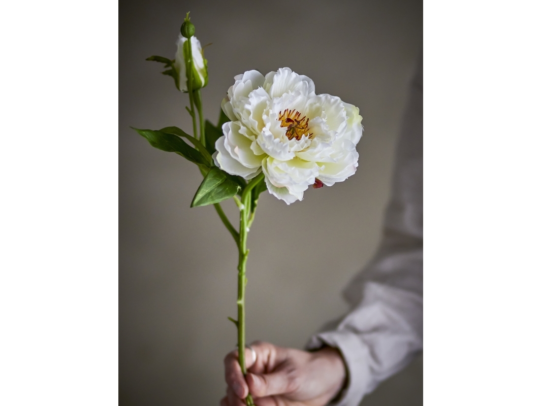 BLOOMINGVILLE Peony-stjälk, Vit, konstgjorda blommor