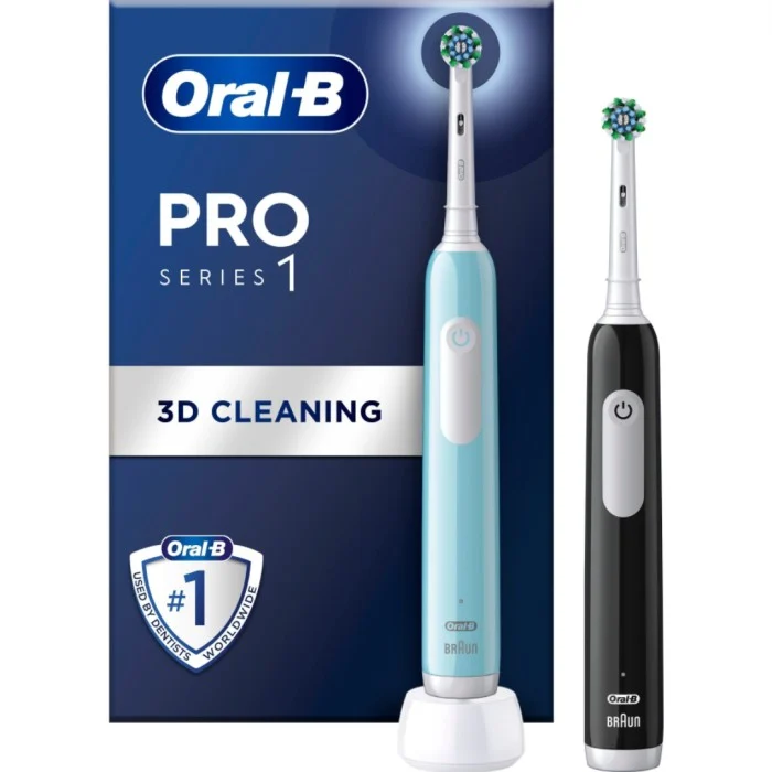 Oral-B PRO1 Duo dubbelpaket eltandborste, blå/svart